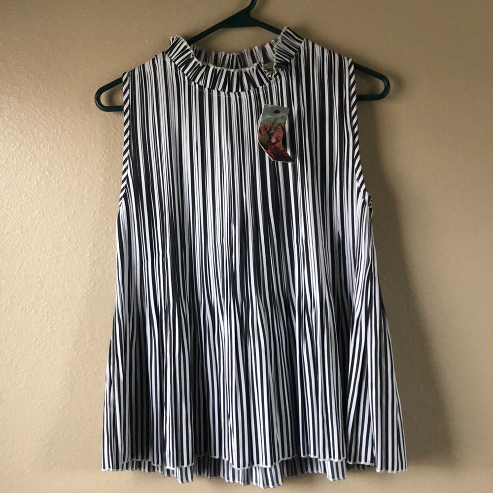 Molly Green black and white striped Top
